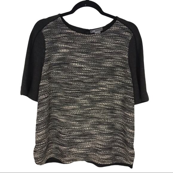 Vince Textured Tweed Wool Boxy Zip Top M - Picture 2 of 9